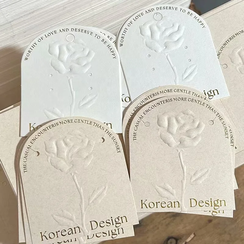 Custom Printed Earring Display Cards Necklace Cards Paper Cardboard Die Cut Hanging Earring Cards With Logo