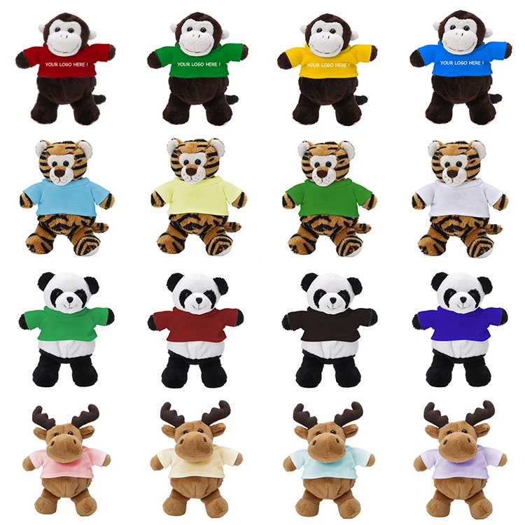 Различные мягкие животные маленький мишка тедди олень обезьяна панда плюшевая игрушка брелок с логотипом на заказ мини-игрушки-животные плюшевый
