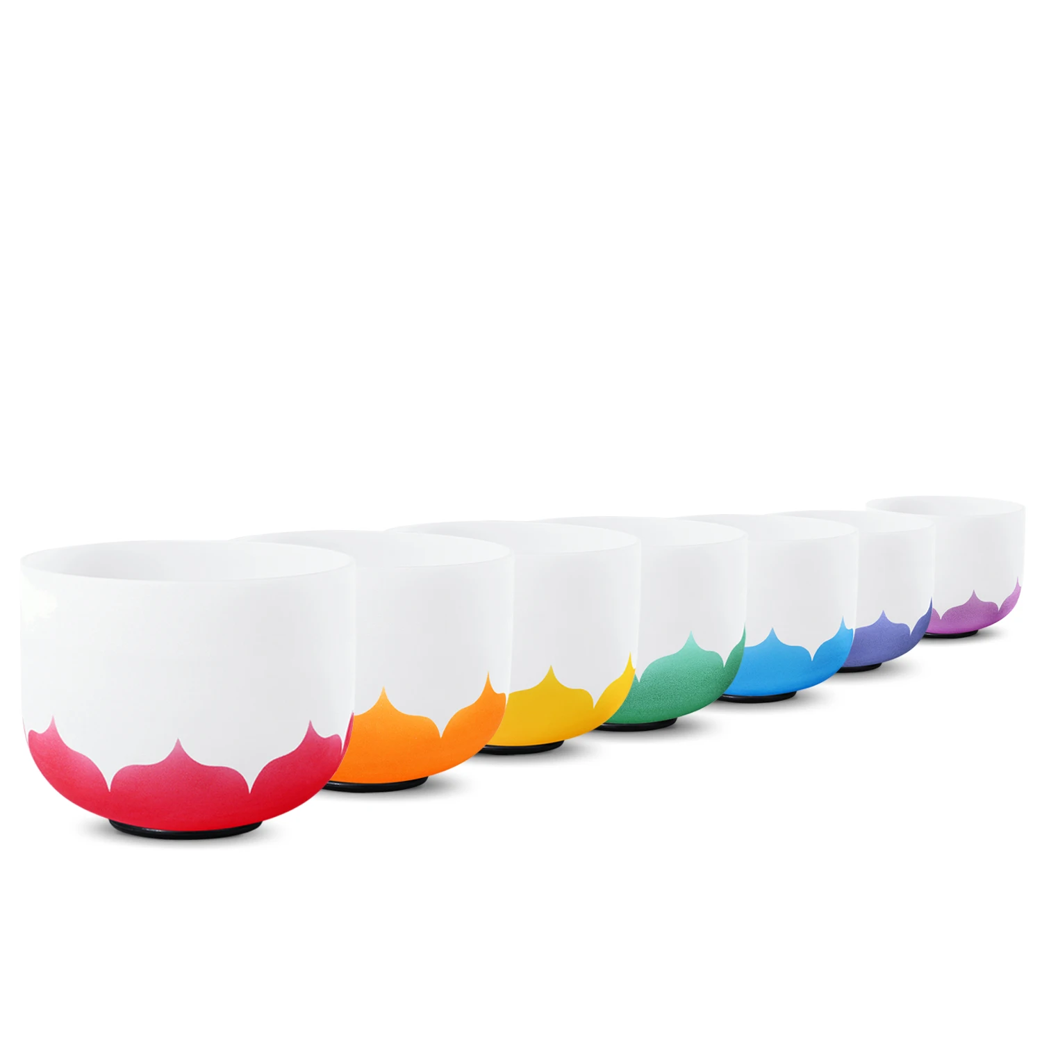 SUCCESS 7 Charka Full Music Tones 440Hz or 432 Hz Crystal Tuned Singing Bowls with Carry Case