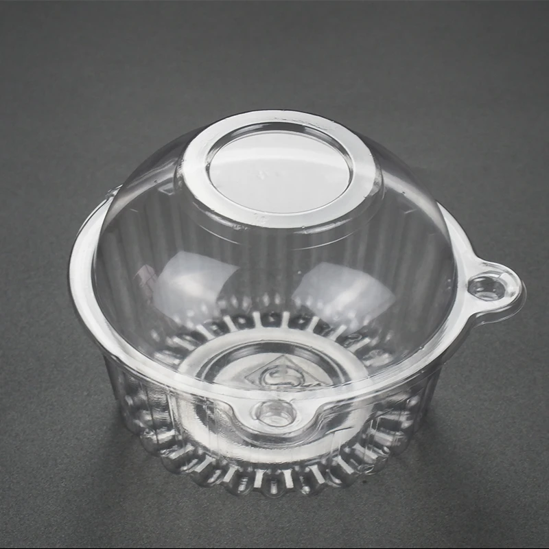 Fruit Clamshell Packaging Container Fruit Vegetable Salad Packaging Box with Lid Transparent R-pet Plastic Food PET Cake Accept