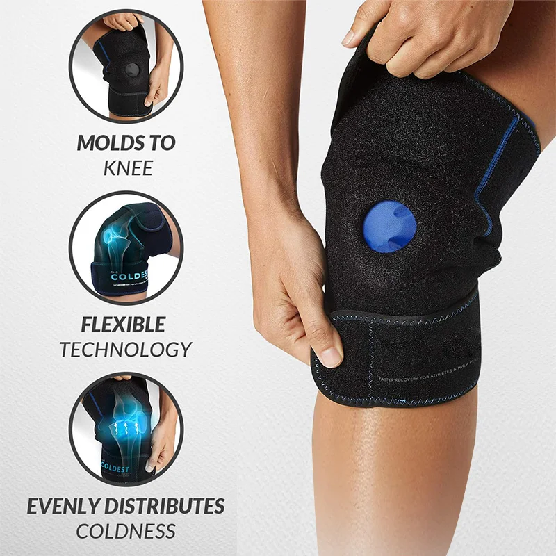 2024 Hot Selling Hot Cold Pack Dark  Reusable Microwavable Cooler Knee Gel Ice Pack Wrap Rehabilitation Therapy