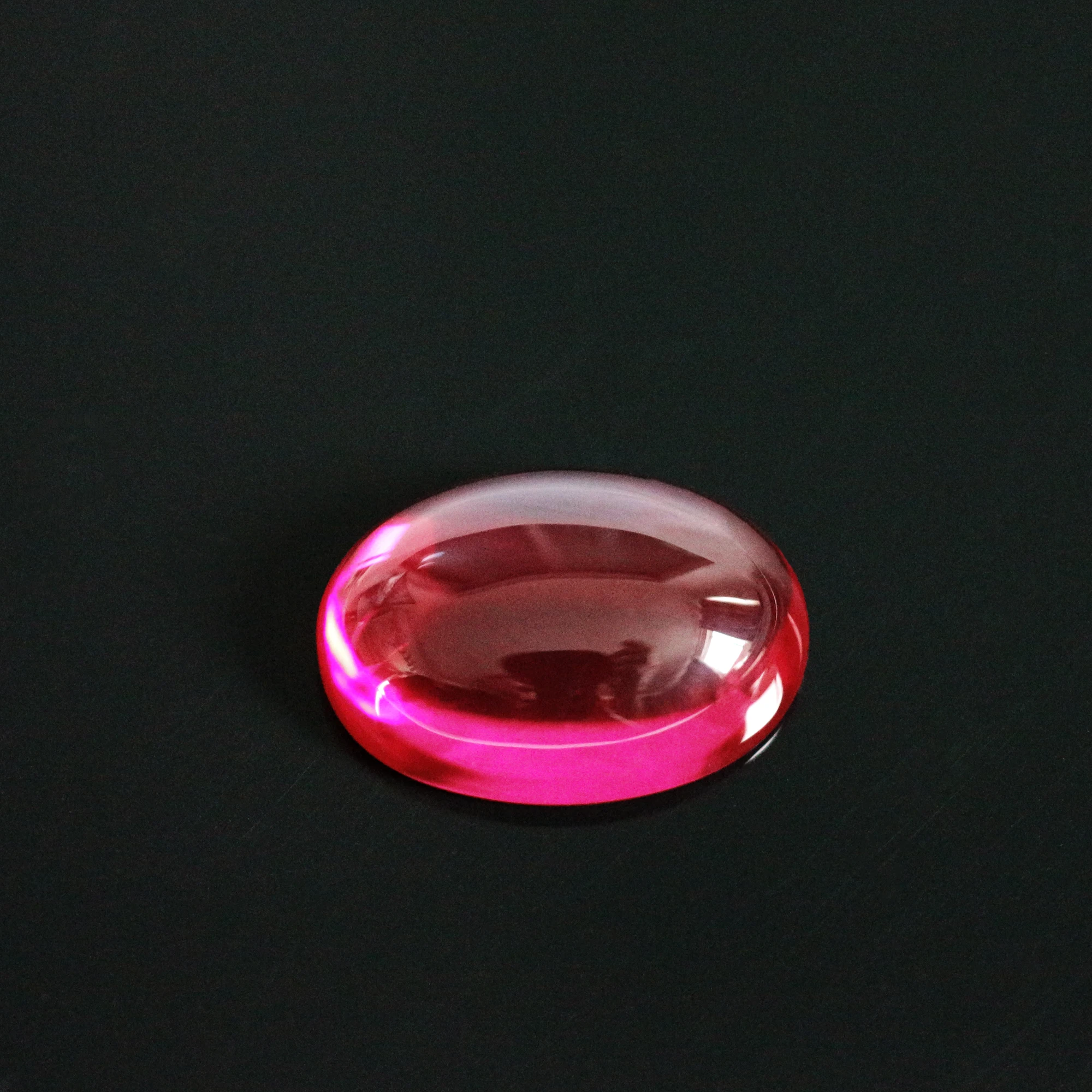 LETMEXC Oval Cabochon 5# Red Ruby Synthetic Corundum Diamond Loose Gemstone For Jewelry Making  Passed Diamond Test Pen