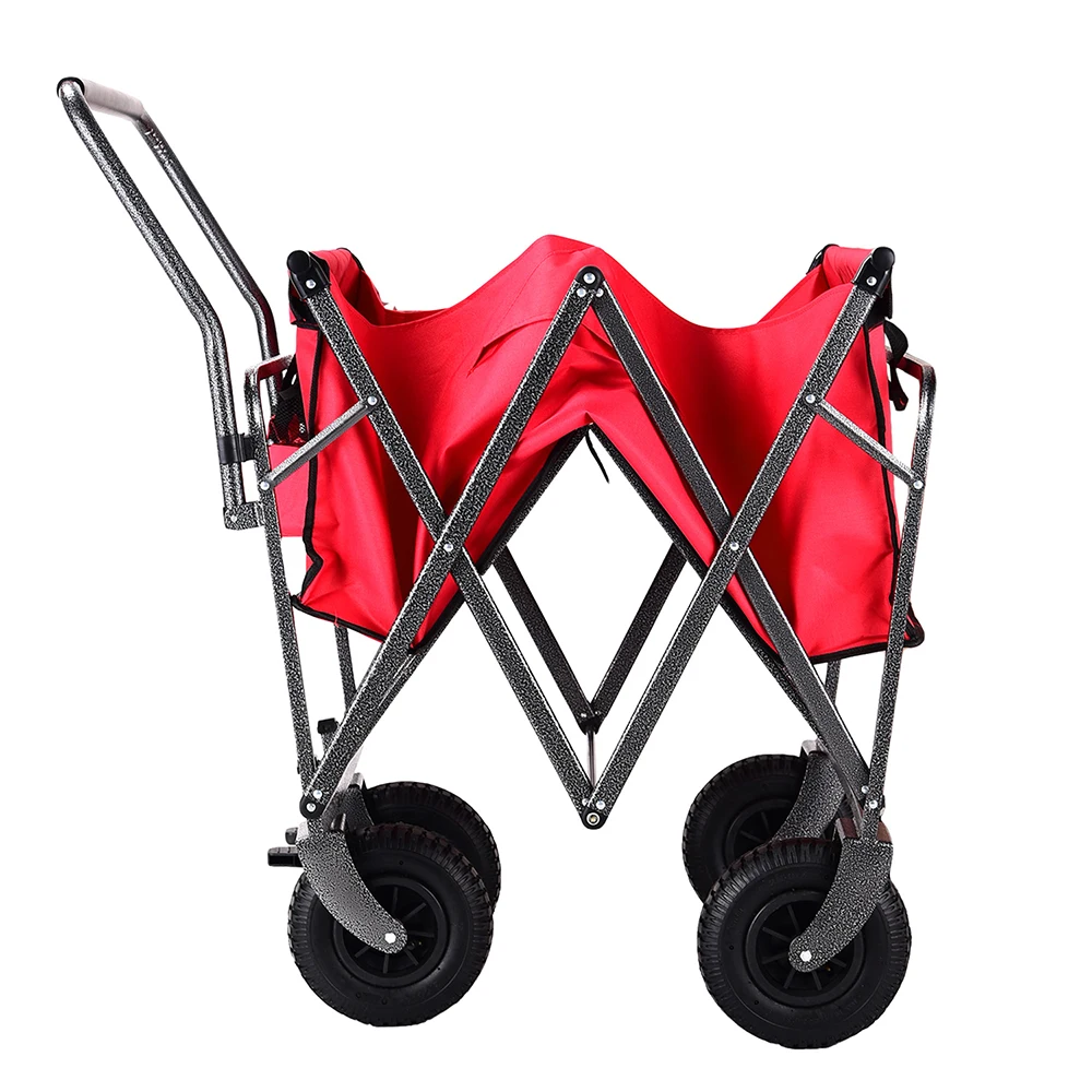 Stock Europe Supermarket Hot Sell Folding Carry Trolley Camping Outdoor Patio Garden Beach Wagon Cart