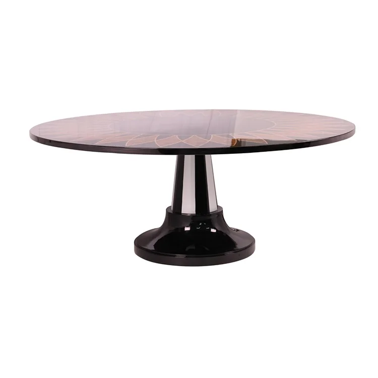 Modern luxurious solid wood with E1 grade MDF veneer parquet table