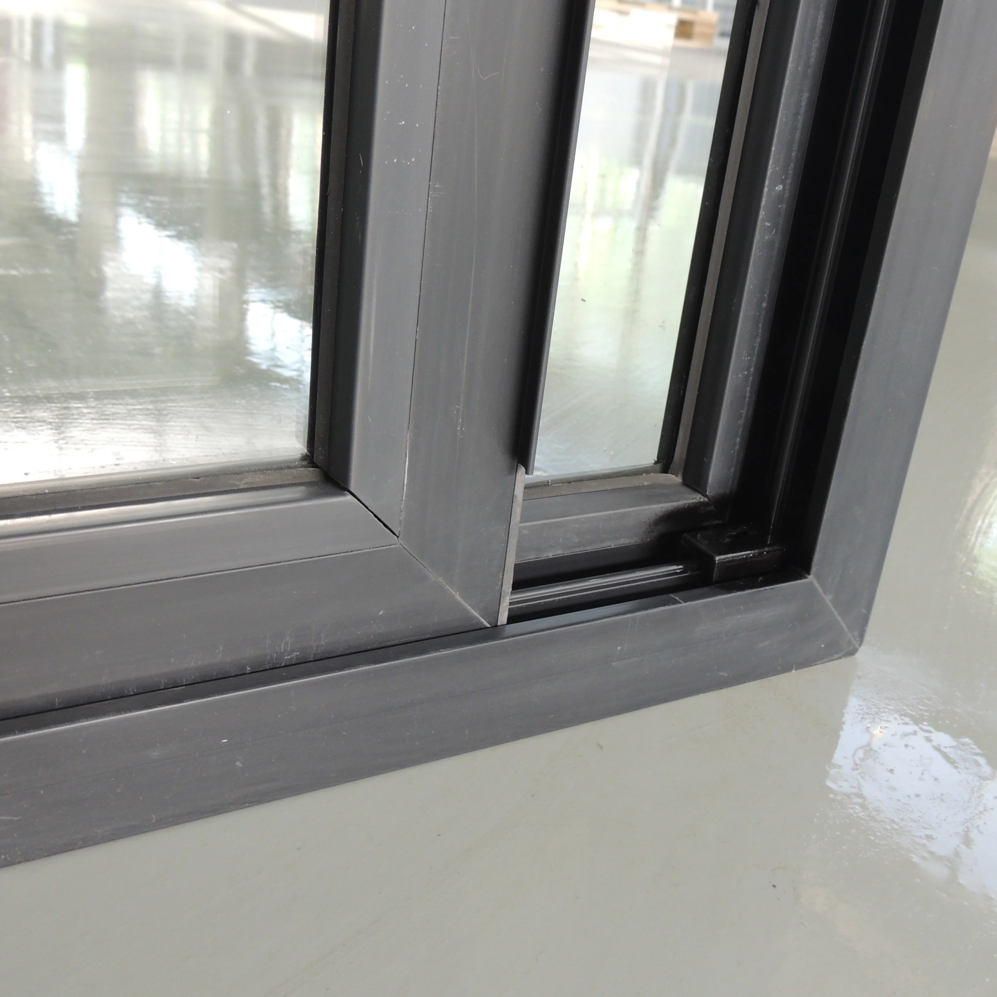 Cheap Price PVC 58 Series Sliding Windows With Mosquito Nets For Panama Market