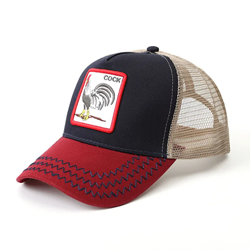 Hot Sales Custom Logo Fashion Caps Bulk Fashion Design Animal Plain Embroidery Baseball Cap 5 Panel Trucker Mesh Hats Cap