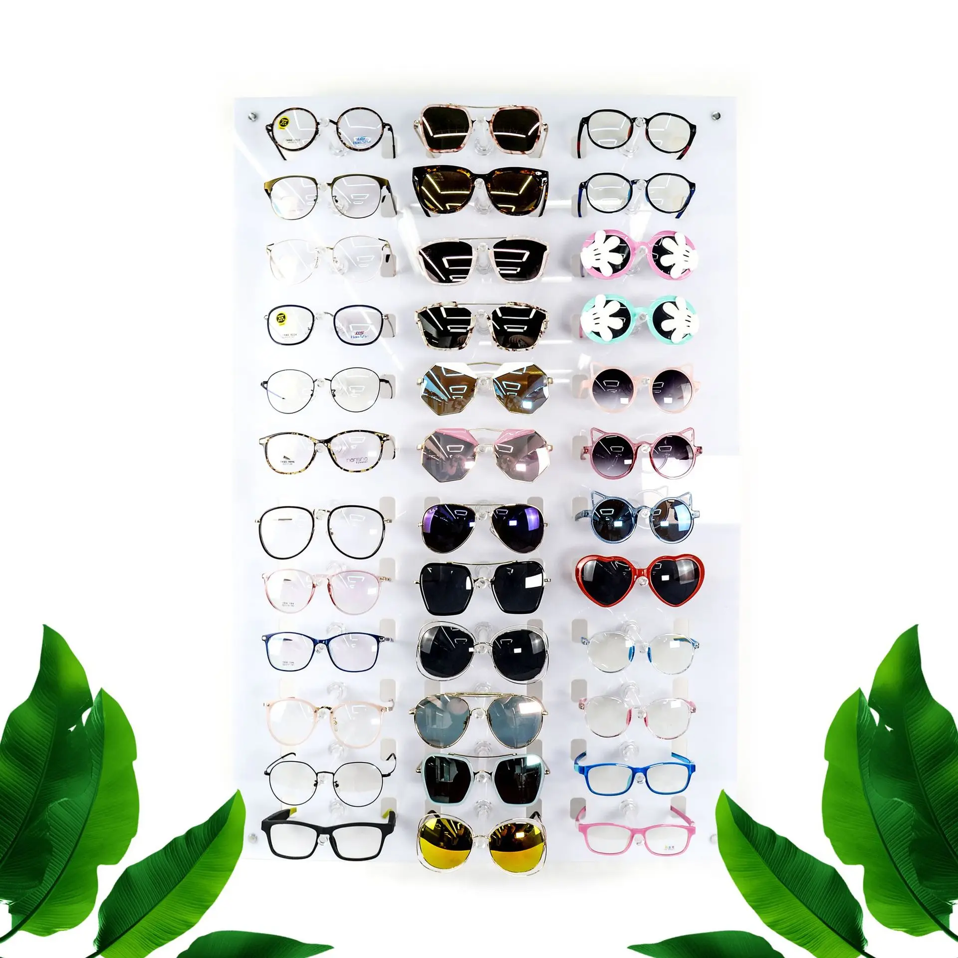 Sunglasses Eye Glasses Storage Organizer Wall Mounted Collection Display Case Display Free Standing Sunglasses Rack Acrylic