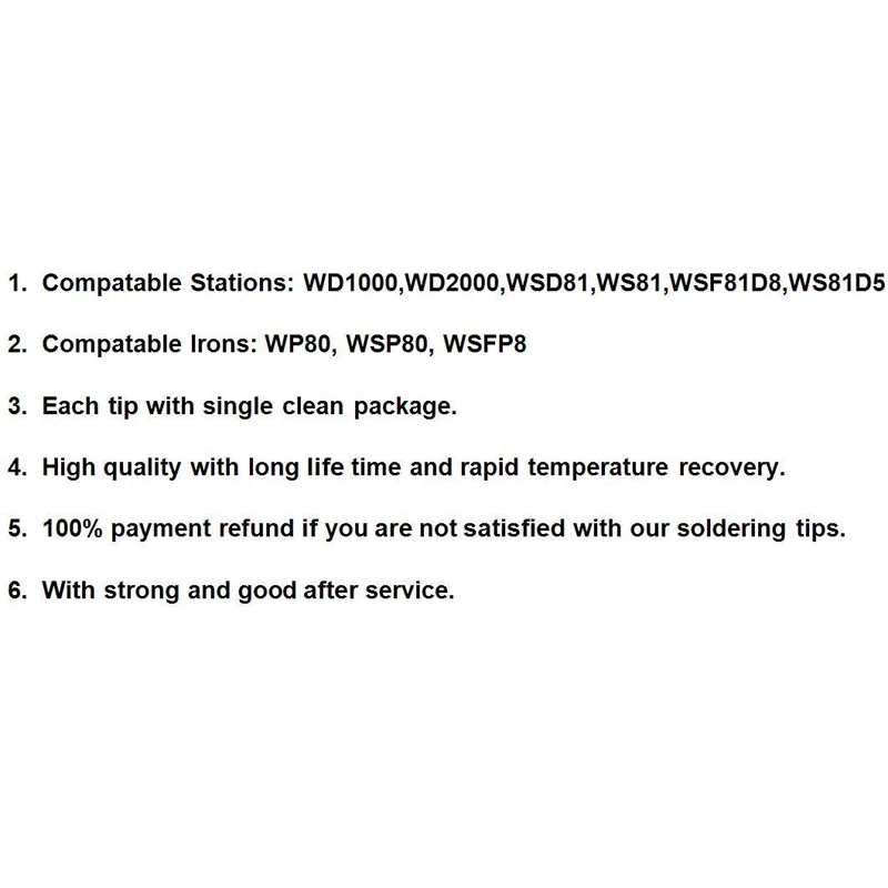 Weller LT L Replacement Soldering Tips for WP80  WSP80 WT1014 soldering station weller