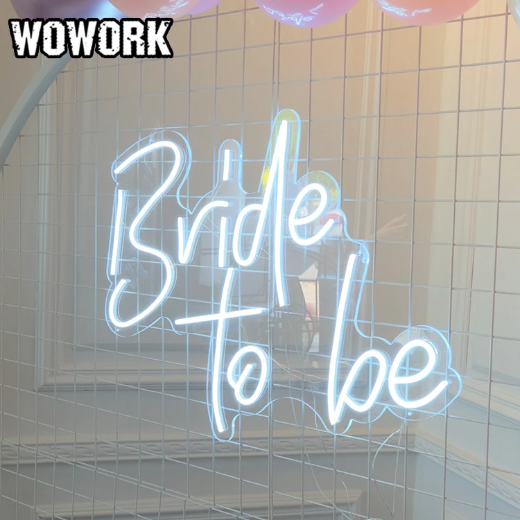 WOWORK factory party event decoration wholesale custom bride to be led neon flexible sign light signage for wedding decoration