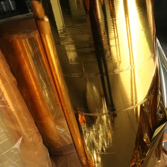 25 micron Hot saling 6inch bopp pet metalized thermal gold film