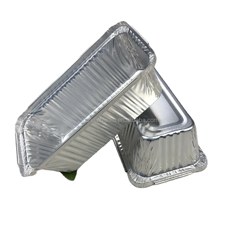 Сверхпрочные прямоугольные одноразовые кастрюли для еды из алюминиевой фольги емкостью 1,1 фунтов с прозрачными крышками