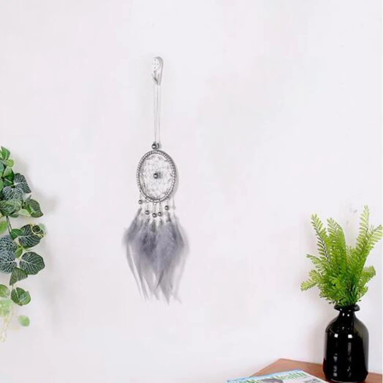 Dream Catcher for Car Beaded Natural Feathers And Handmade Weave Car Rearview Mirror Accessories Bedroom Hanging Decorative Gift