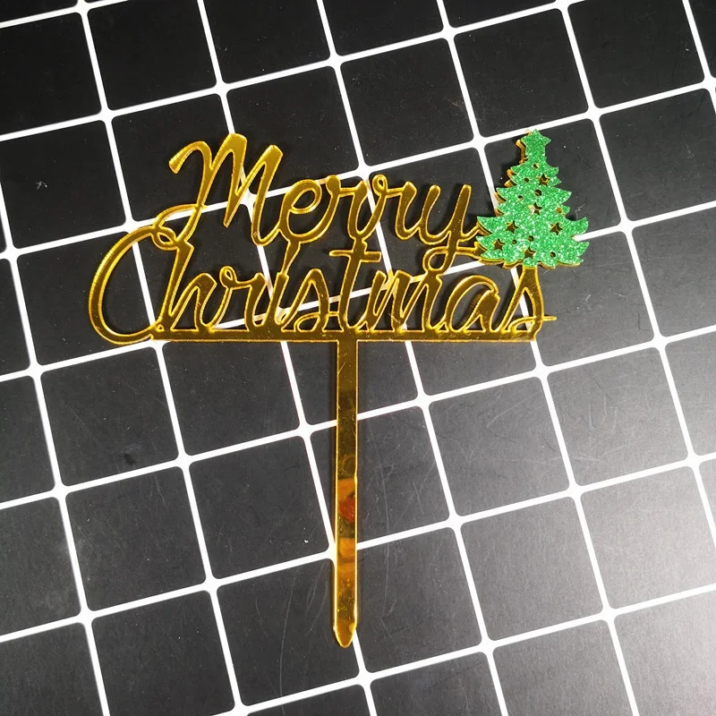 Christmas cake decoration merry christmas acrylic custom cake topper