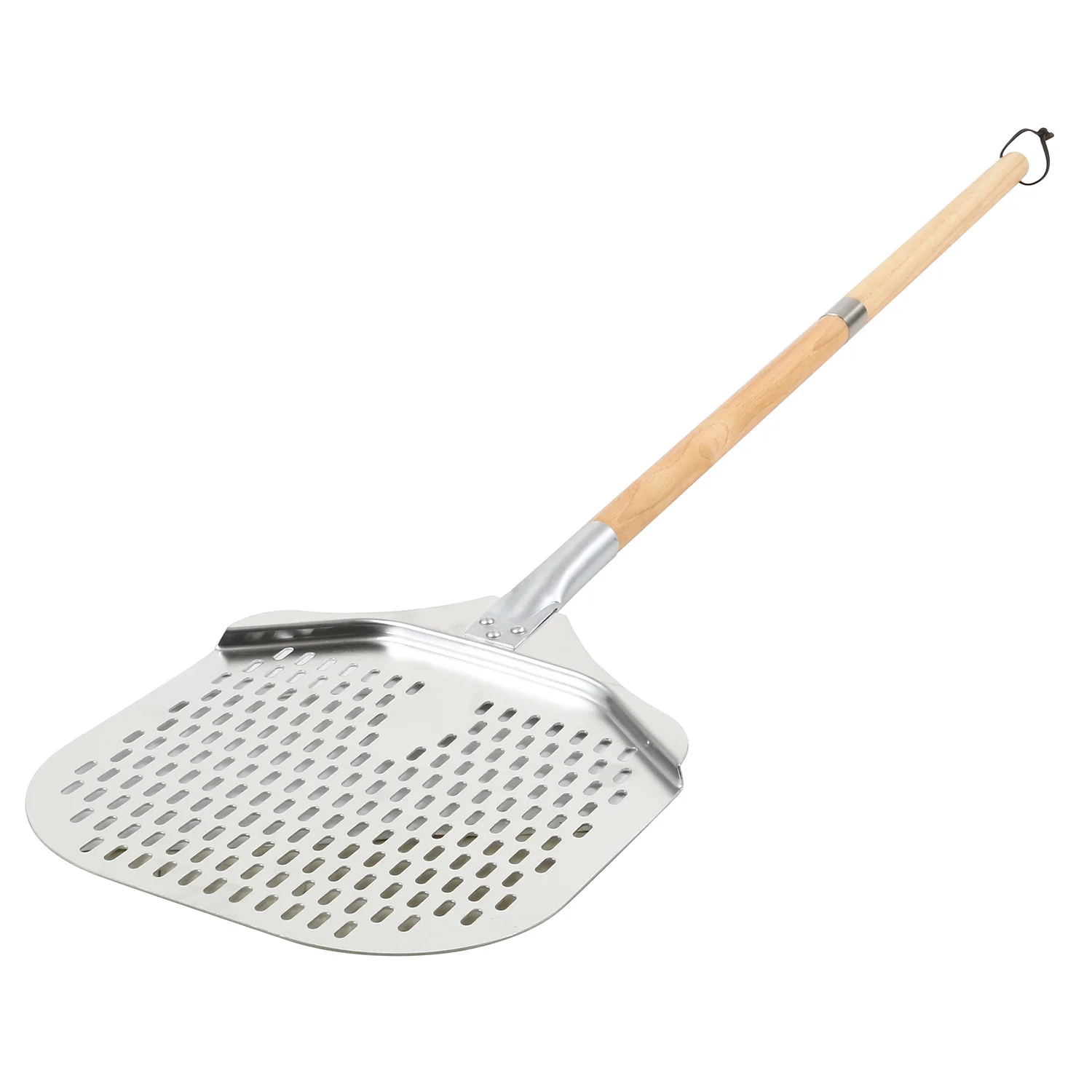 2023 New design pizza tools, aluminum Lightweight Perforated pizza peel with back step