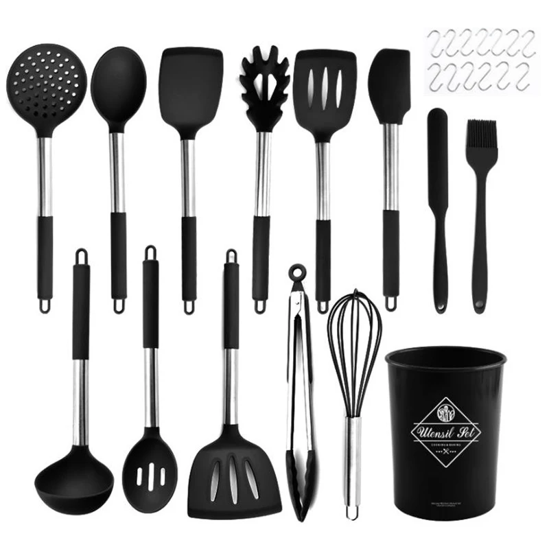 Household kitchenware silicone shovel spoon set non-stick cookware silicone kitchenware set