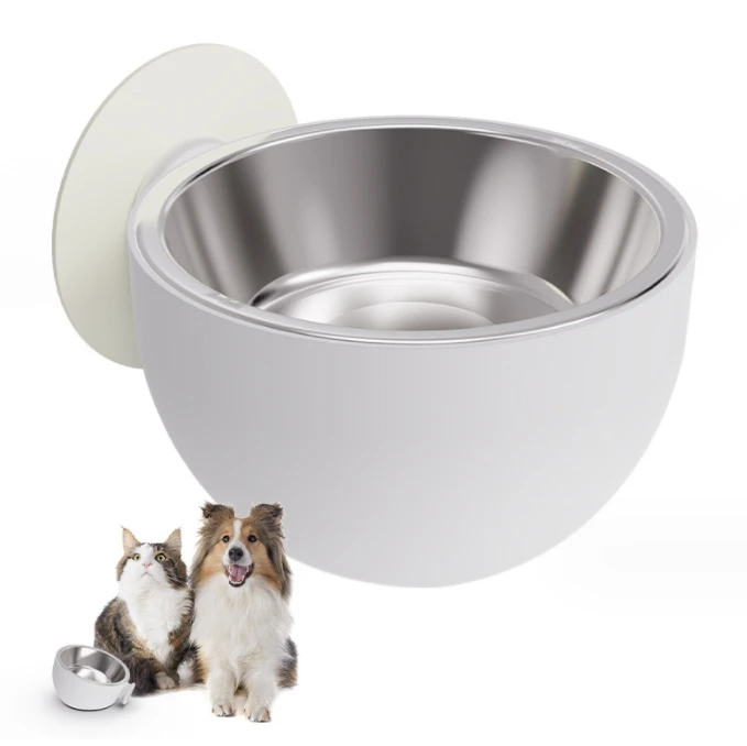 New Stainless Steel Dog Bowl Magnet Elevated Dog Bowl Anti-Slip Dog Bowl