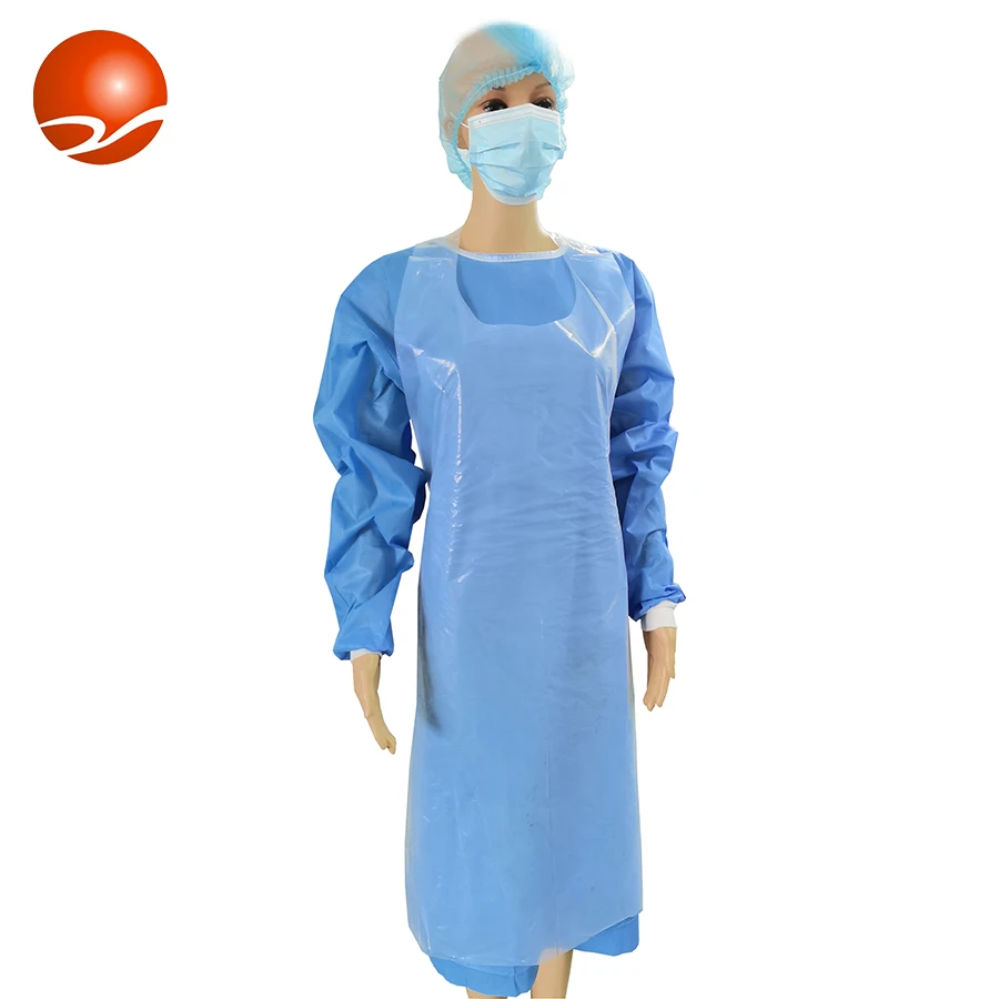 Waterproof Medical Hospital Dental PP Nonwoven Poly HDPE LDPE Plastic Disposable PE Apron