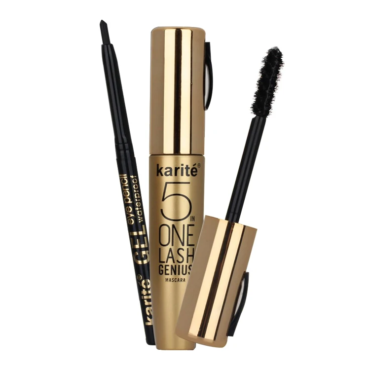 Hot cosmetic product waterproof black color eye makeup eyeliner and mascara set