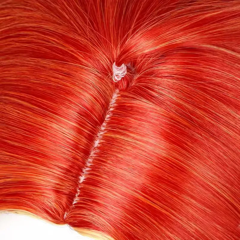 Wholesale Genshin Impact Cosplay 100cm Long Curly Red Blonde Mixed Pyro Archon Mavuika Wig Synthetic Anime Cosplay Wig
