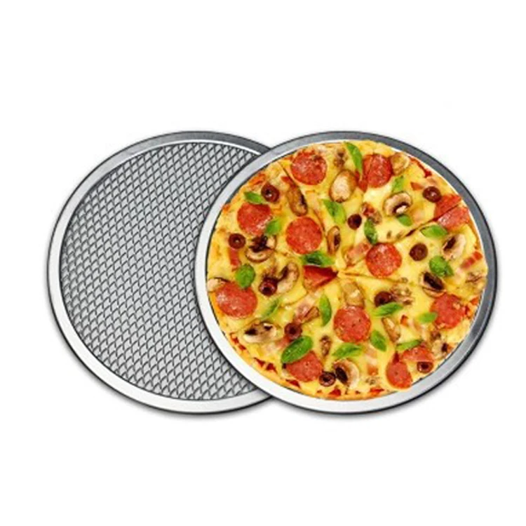 Top Selling Pizza Screen Thickened pizza mesh trays 6-20 inch aluminum pizza mesh baking trays