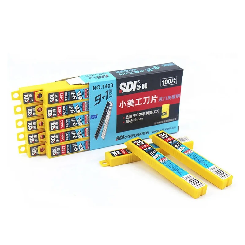 SDI 9mm Hand Blade 1403 High Carbon Steel Art Blade with 60-Degree Angle Small Size for Paper Cutting Utility Knife Category