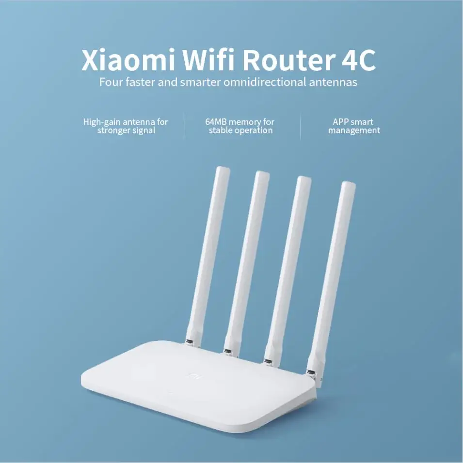  Оригинальный Wi-Fi роутер Xiao mi 4C 64 RAM 300 Мбит/с 4 антенны беспроводные роутеры с управлением через