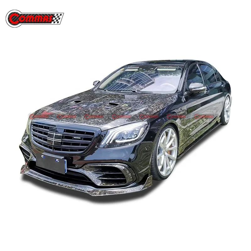 Кованый корпус из углеродного волокна передний бампер капот двигателя для Mercedes Bens S Class W222 S63 обновление до MSY Style Bodykit