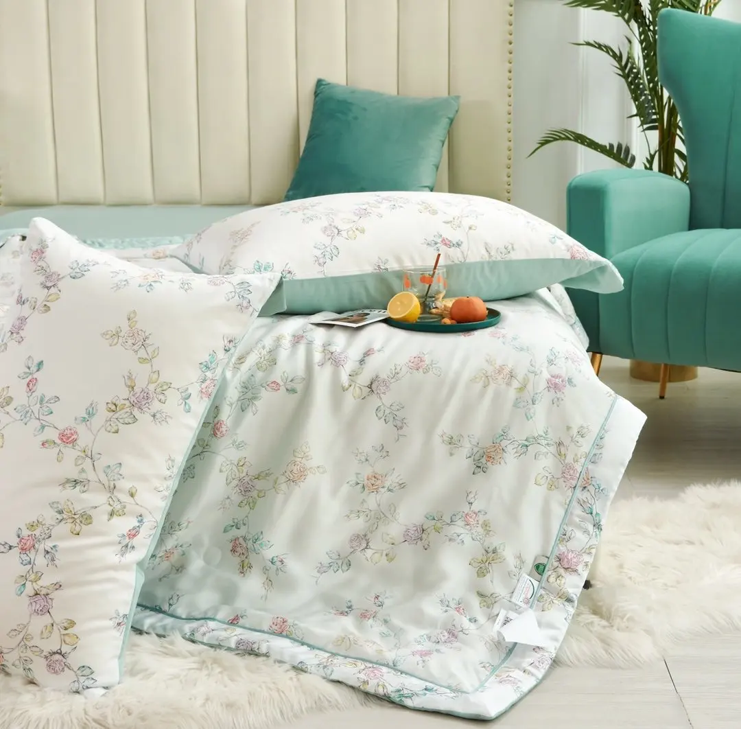 Skin Friendly Four-Piece Suit 3D Printing Tencel Sheets Bed Set Bedding