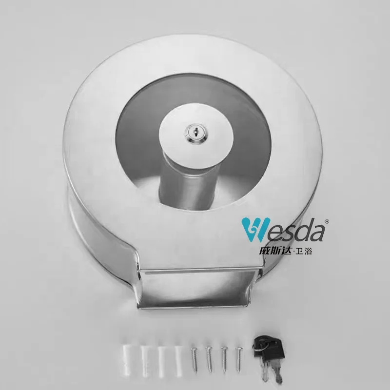 WESDA коммерческий большой рулон держатель туалетной бумаги Запираемый Настенный Дозатор из нержавеющей стали с замком