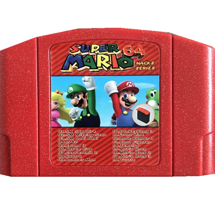 N64 взломать игру multi card 18 в 1 красный корпус для super mario