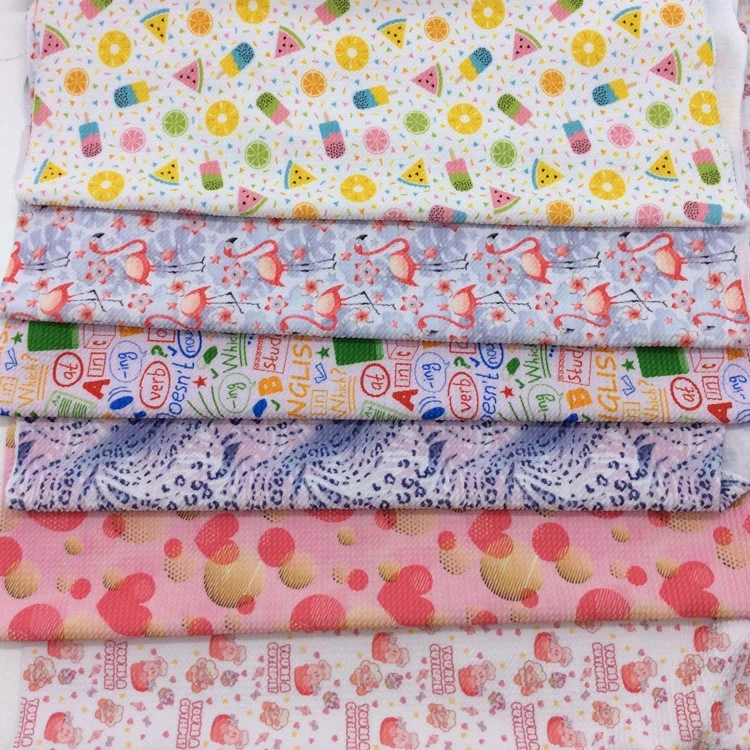 no MOQ custom knit polyester spandex digital print liverpool printing bullet  fabric for bows textile
