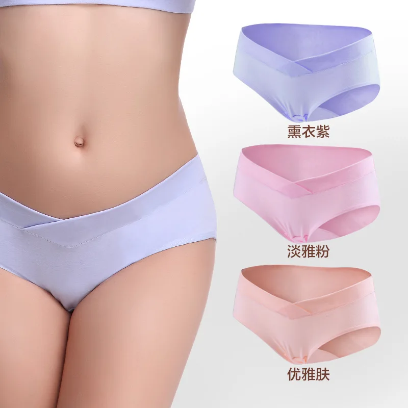 
Women Pure Cotton Low Waist Underwear Maternity Panties For Pregnant Women 
