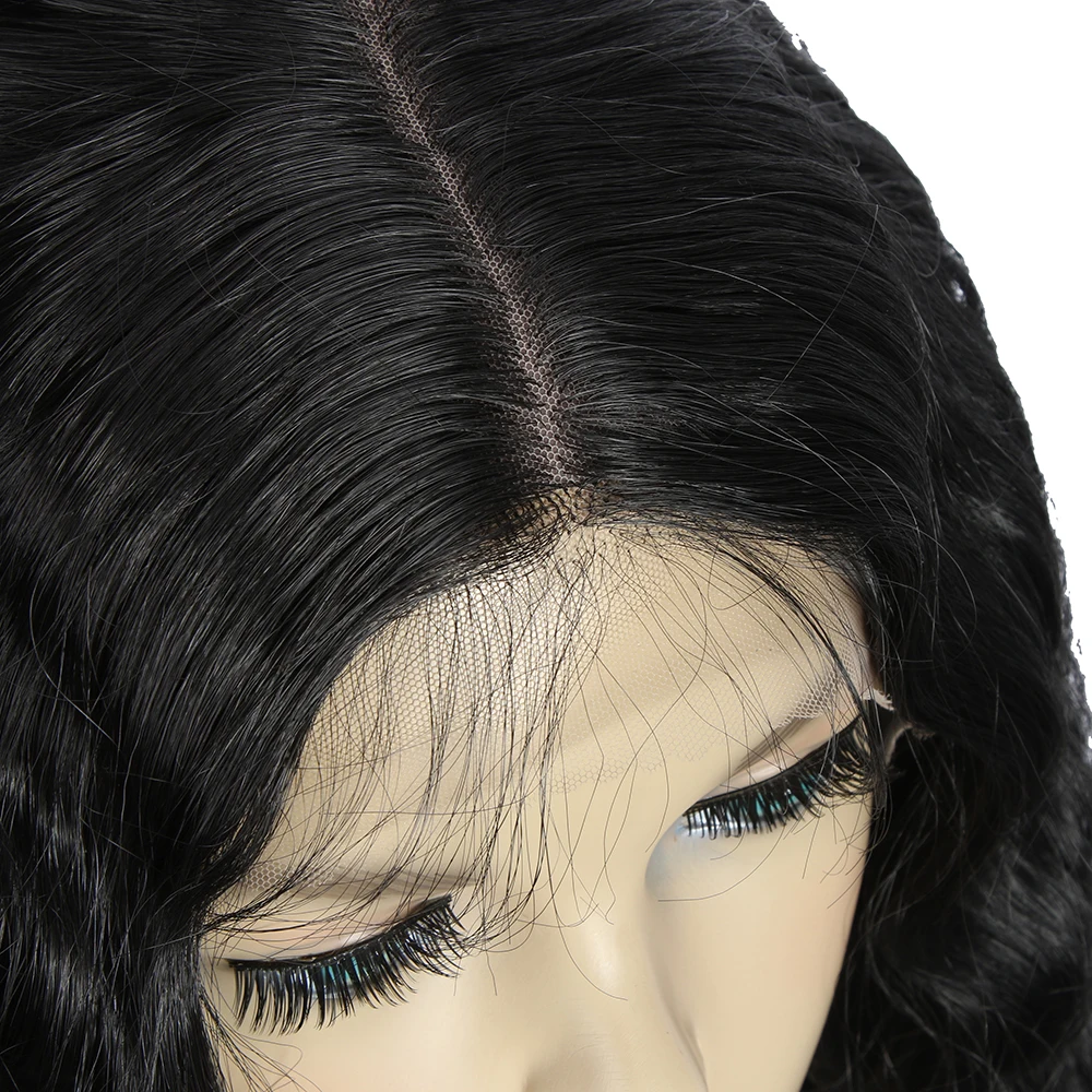 Wholesale Swiss Long 28 Inch Wavy Lace Front Wigs For Black Women Synthetic Blonde Cosplay Wig  Heat Resistant Synthetic Wigs