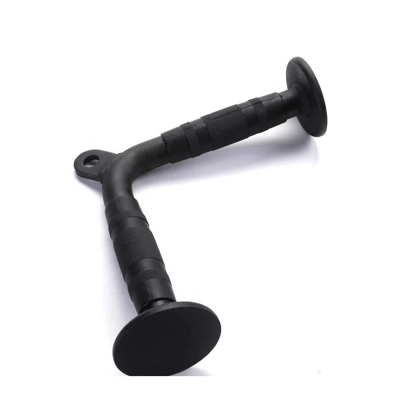 LS3023-1 Muscle Strength Training Triceps Exercise Black Rubber V Shape Bar Pull Down Handle