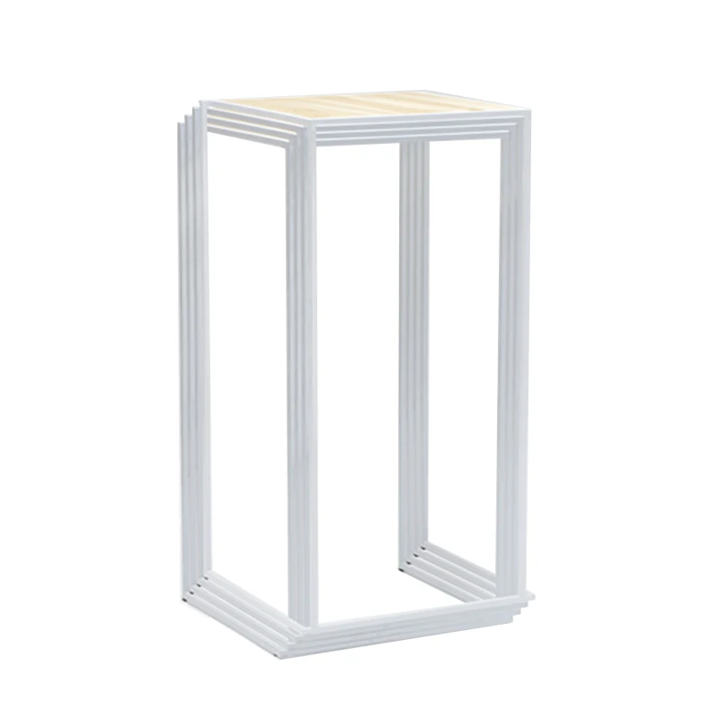 Indoor And Outdoor Stackable Bar Table Set Metal Frame Wooden Top Tall Bar Table And Chairs Sets