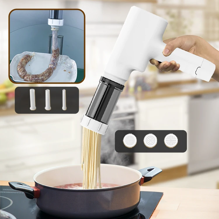 Abs Noodle Maker Machine Handheld Household Electric Small Wireless Charging Pressure Noodle Gun With Sausage Filling Function