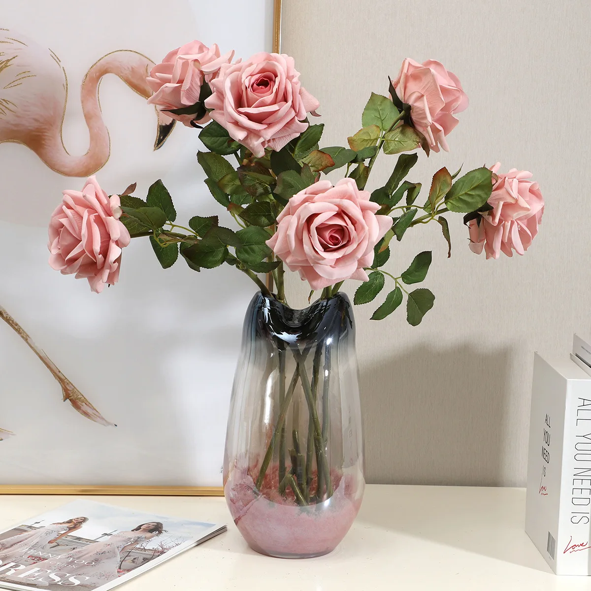 Zhuoou real touch flowers decoration fake simulation silk faux rose flowers real touch fleur artificielle flower decoration