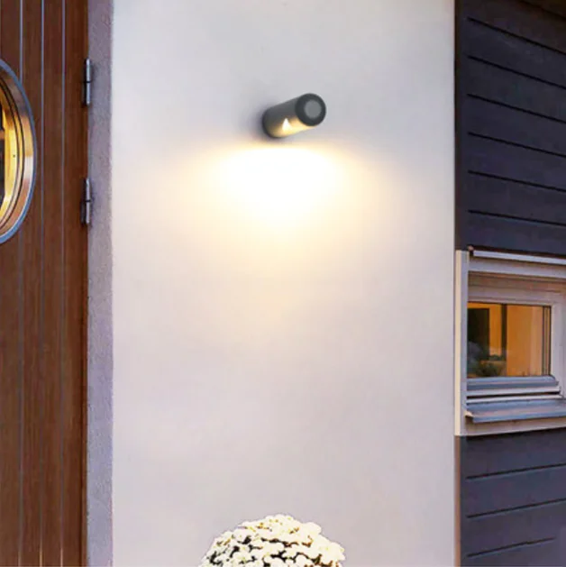 Hot selling cylindrical lamp post anti IP54 aluminum acrylic indoor and outdoor LED courtyard door front balcony aisle wall lamp