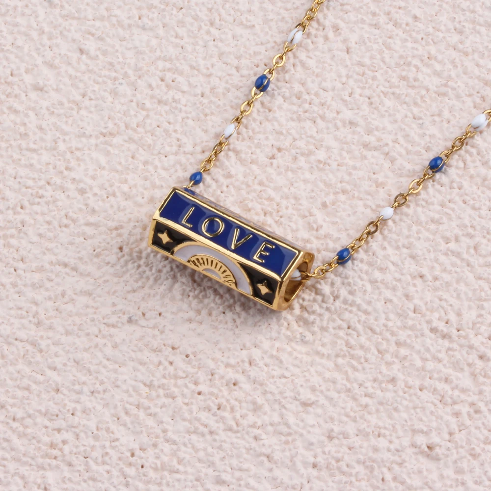 Boho Fashion Jewelry Necklace Pendant Trendy Turkish Enamel Neck Chain Evil Eyes Necklace for Women