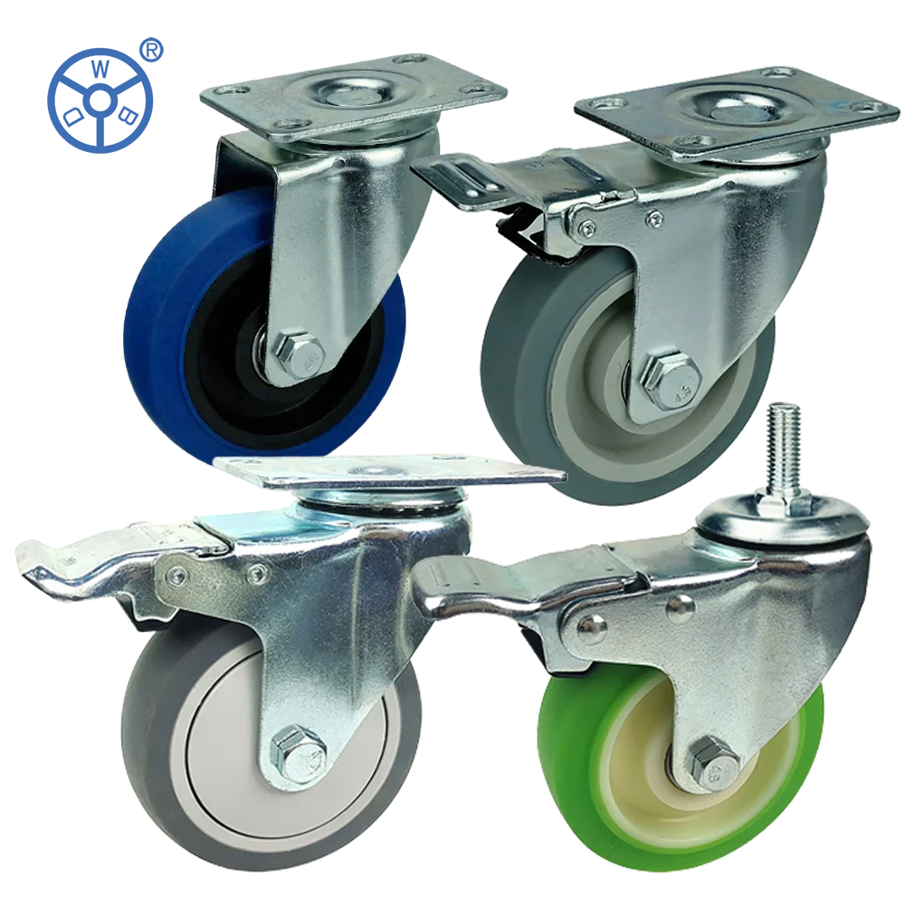 Роликовое колесо с боковым креплением высокое качество термопластичная резина ТПР Поворотная Тележка роликовые колеса