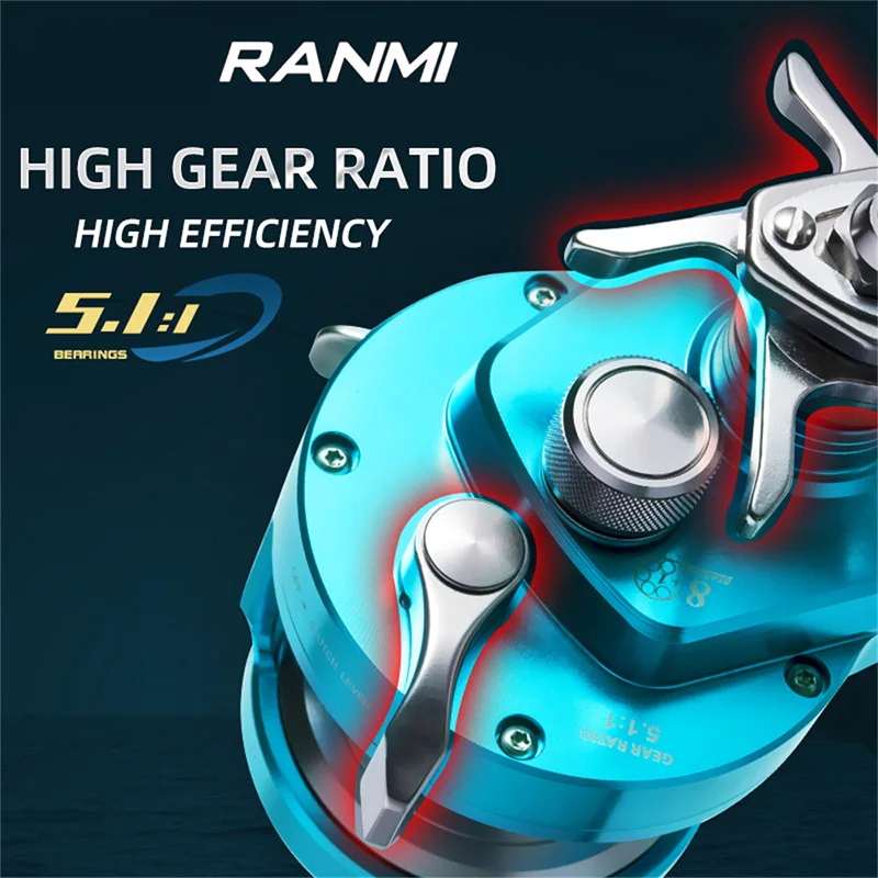 New model Ryobi RAMNI jigger BT overhead Metal slow jigging Trolling Reel saltwater fishing reel for deep sea  fishing