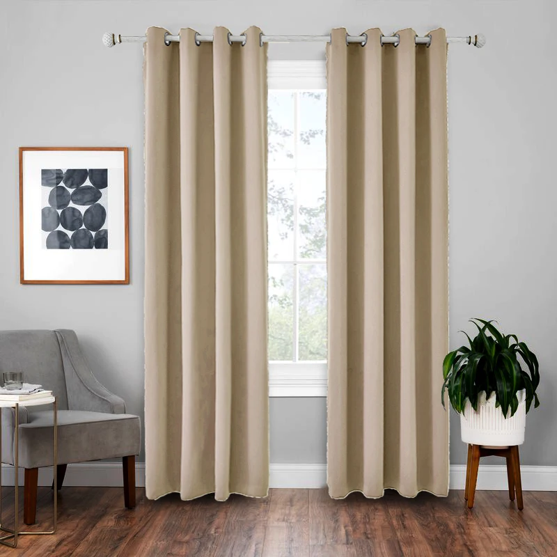 Factory Room Coffee Curtain Wear Rod Short blackout fabric for curtains living room