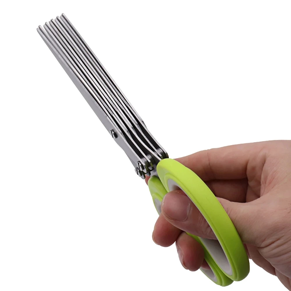 Professional Stainless Steel 5 Blades Kitchen Herb Scissors Shredder Scissors