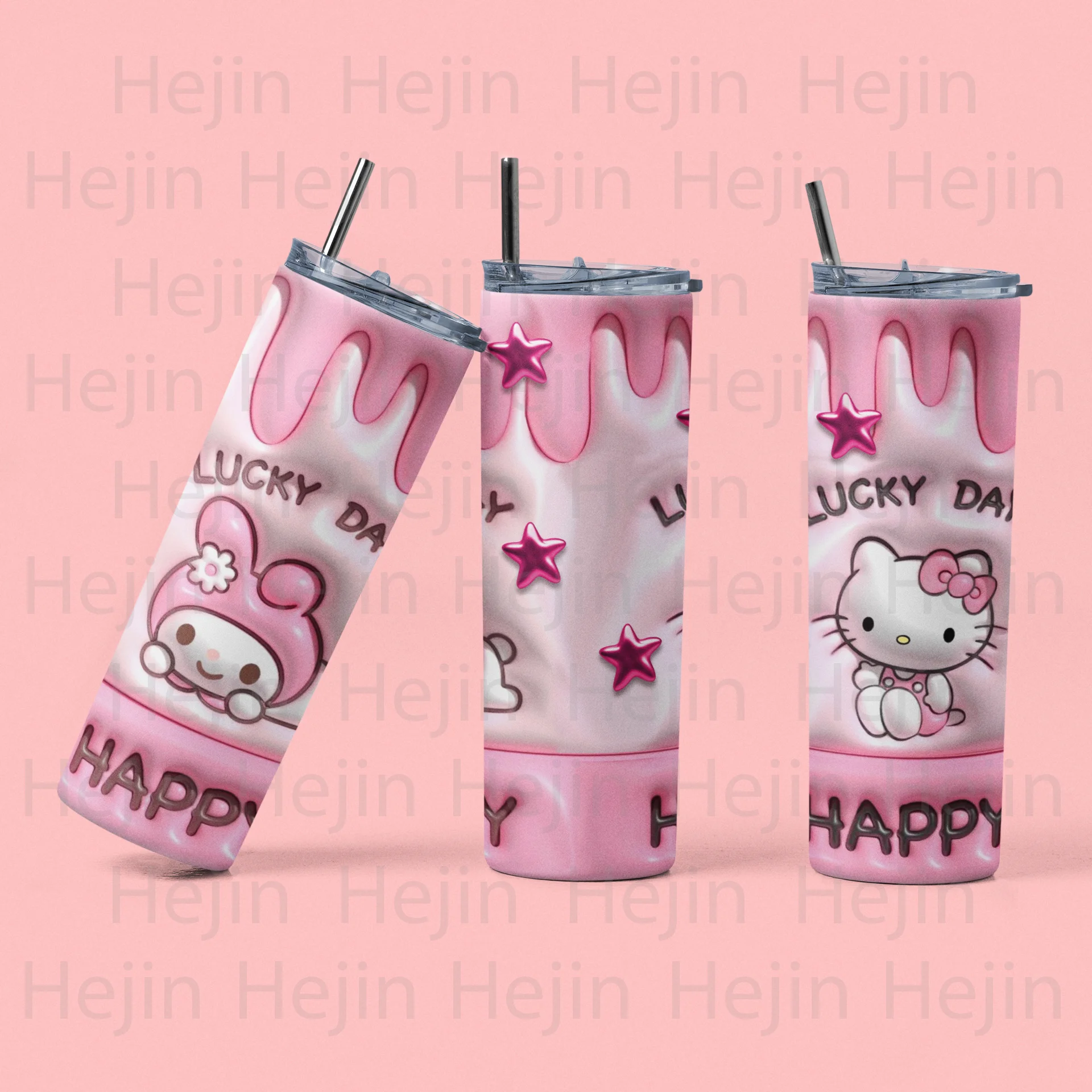China Factory Wholesale Cartoon 20oz Stainless Steel Portable Hot and Cold Insulated Cute Water Tumbler with Straw