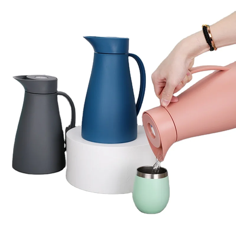 Custom Logo PP Shell Glass Inner Thermos Flask 1000ml Norwegian Pot Coffee Jug for Europe Market