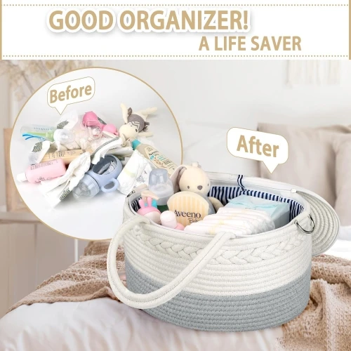Decorative baby diaper caddy organizer elegant baby newborn moses shower gift large nursery storage basket for baby nurse