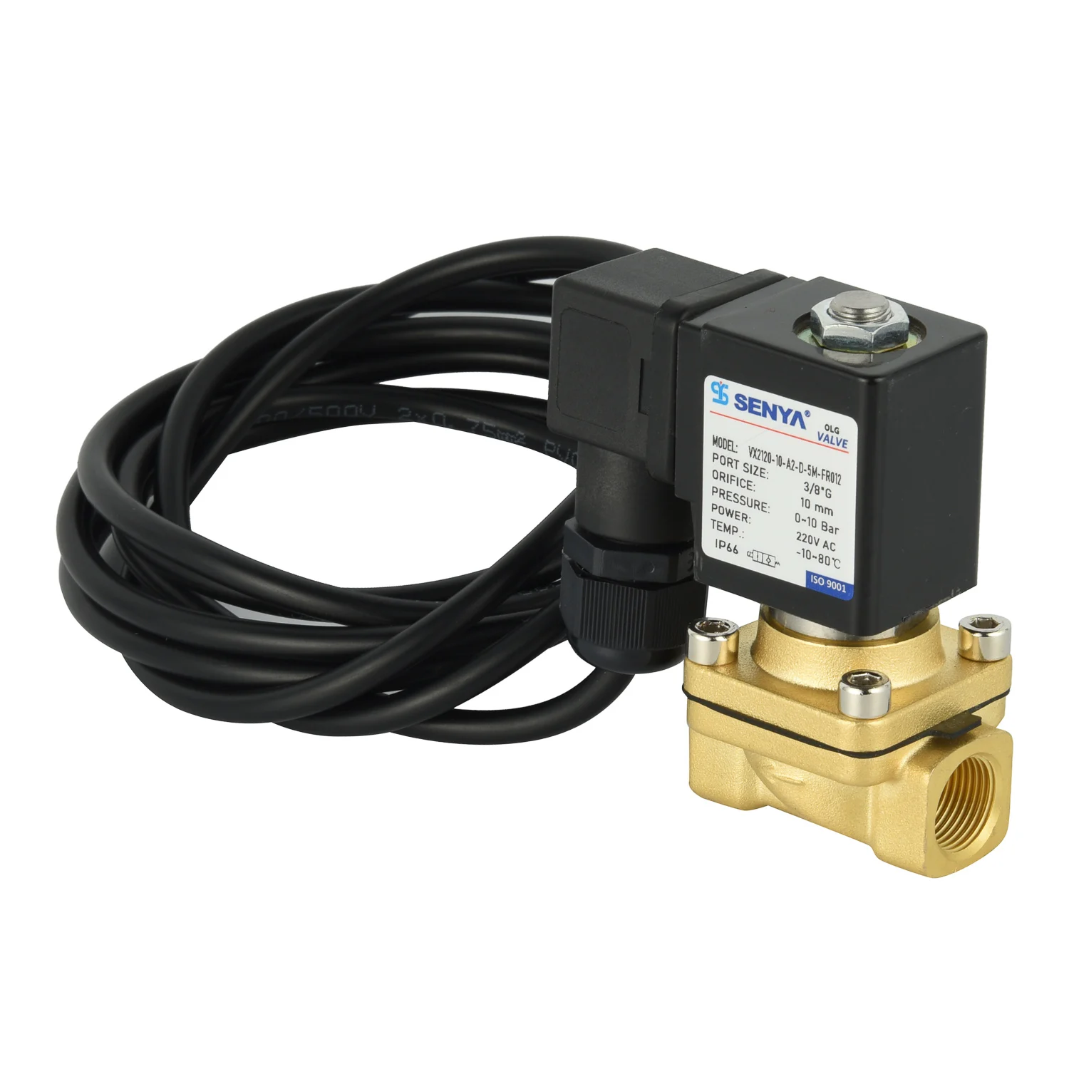 VX2120 Series High Quality Direct Acting 12V Water Solenoid Valve 12VDC 24VDC 110V 220V Normal Close Steam Brass Solenoid Valve