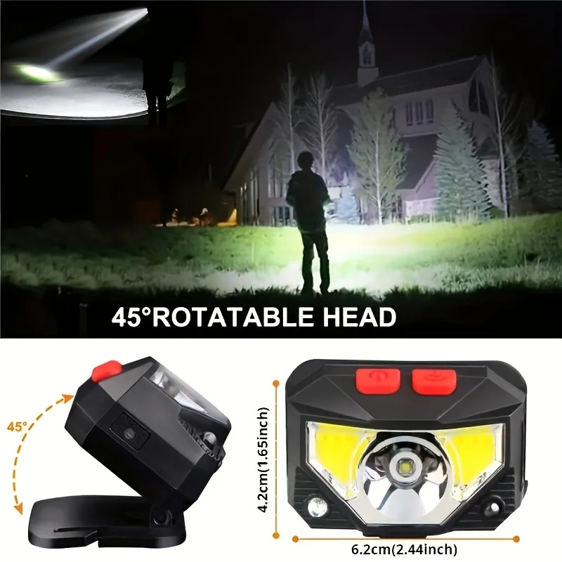 Rechargeable Headlight Light Motion Sensor HeadLamp for Outdoor Camping 1200LM Headlamp Flashlight Ultra-Light Bright