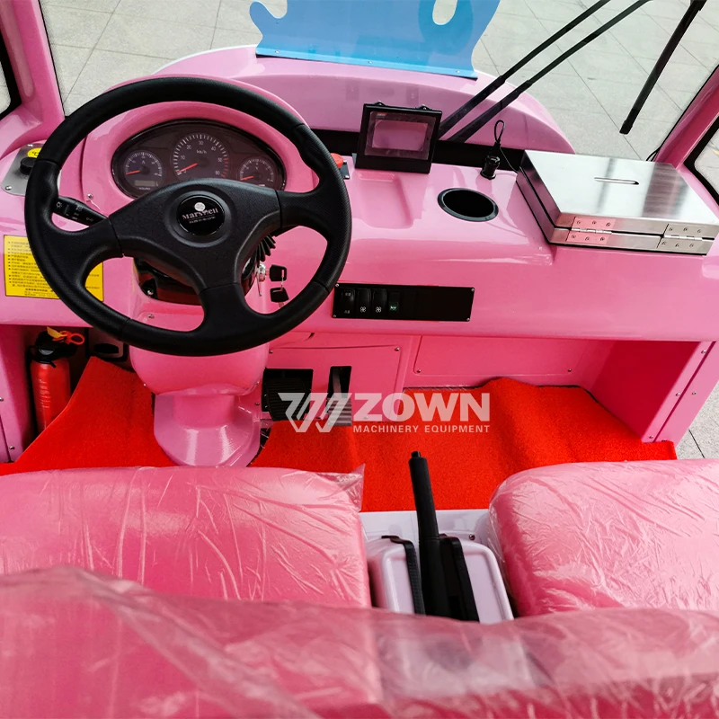 Wholesale Coral Style Pink Cartoon Amusement Park Bus Electric Shuttle Tourist Sightseeing City School Bus Zoo Tours Vehicle