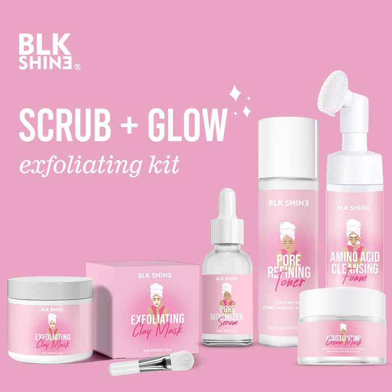 Private Label New Skin Care Gift Set Beauty Care Lotion Body Scrub Face Mist Oil Facial Wash Glow Mist Face Care Set